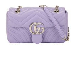 Small GG Marmont, Leather, Lilac, 498879, DB, 2*